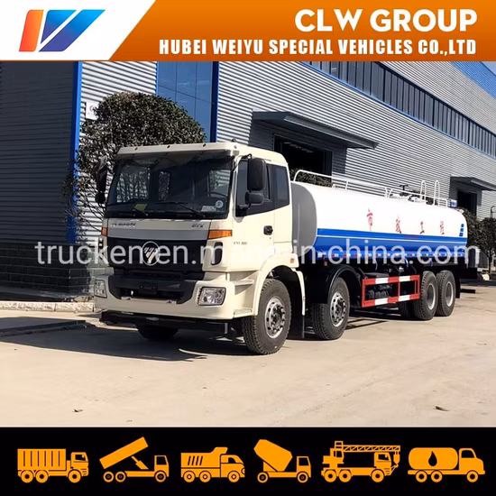 Foton 8X4 25tons 25m3 Watering Cart Water Sprinkler Tanker Truck Drinking Water Transportation Vehicle