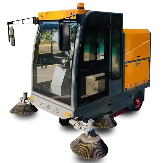 Ride on Mini Electric Battery Cleaning Machine Steering Floor Street Wet Dry Sweeper 